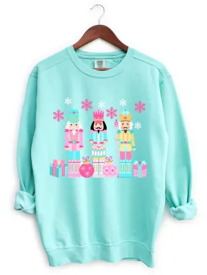 Comfort Colors Pastel Pink Nutcrackers Christmas Sweatshirt - Adult Sizes