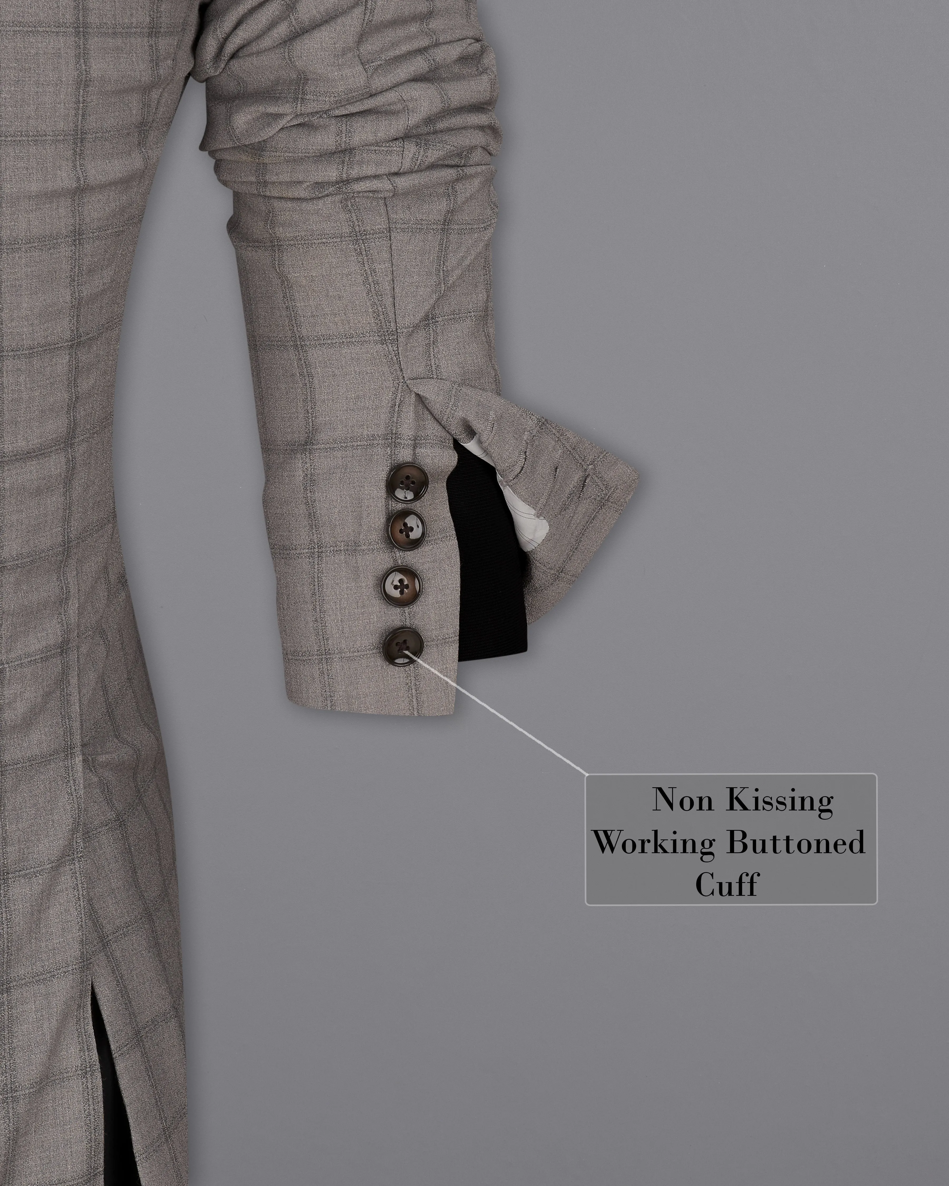 Concord Gray Plaid Double Breasted Blazer