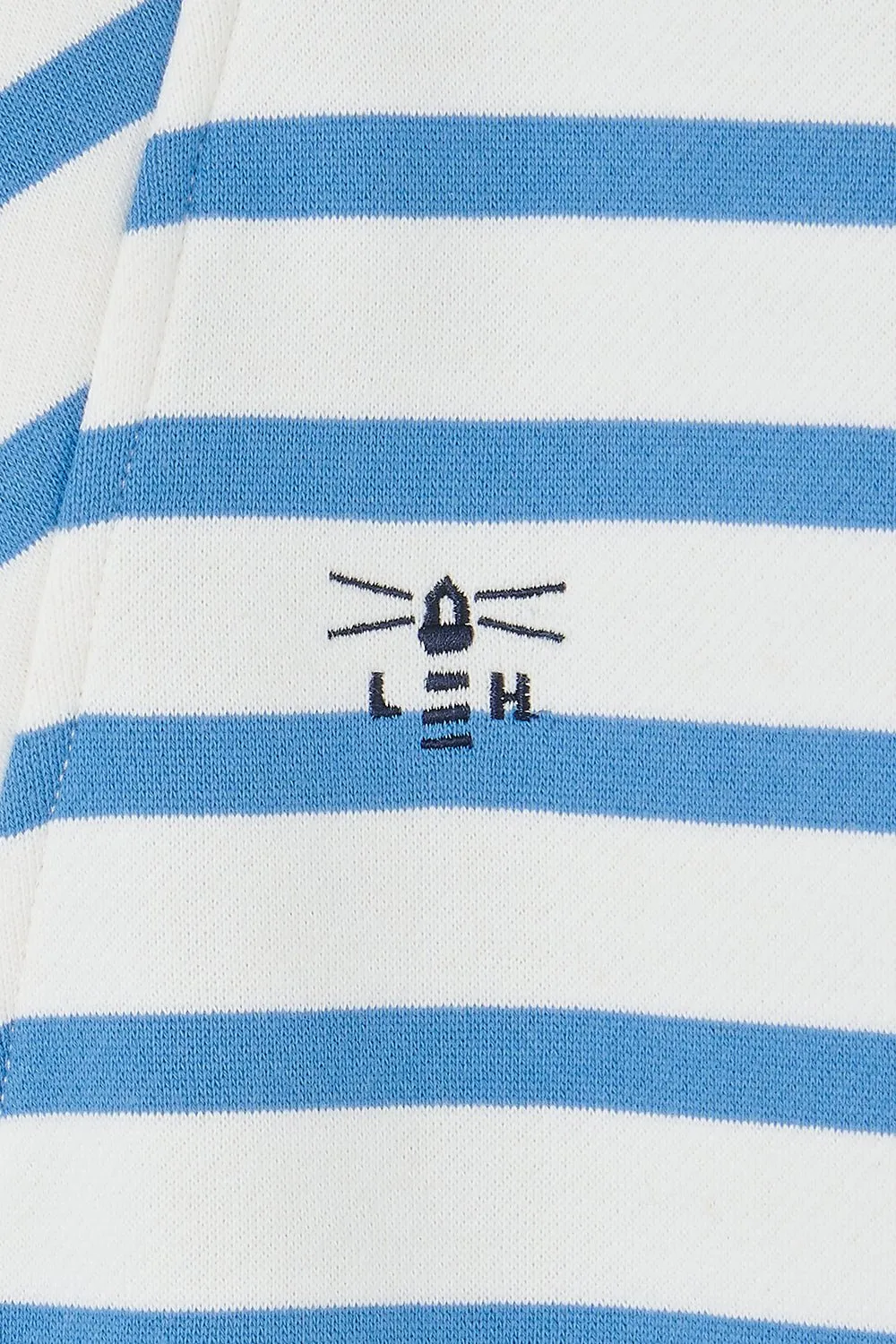 Coral Jersey - Marine Blue Stripe