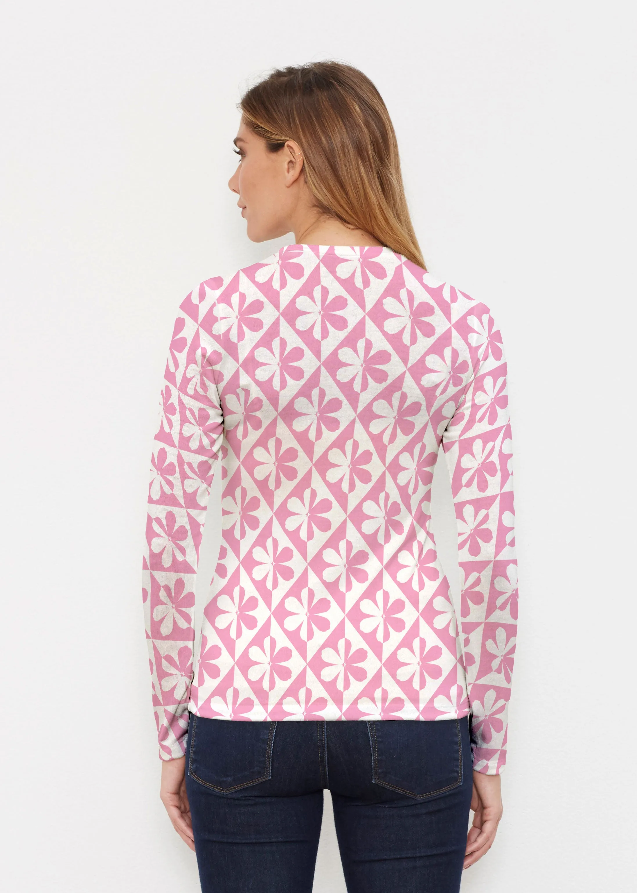 Cosmo Ikat (7933) ~ Butterknit Long Sleeve Crew Top
