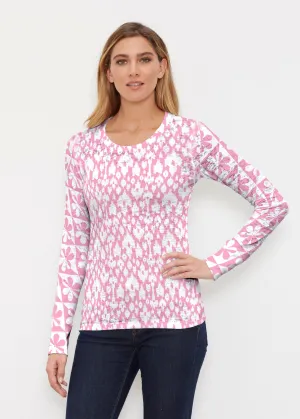 Cosmo Ikat (7933) ~ Thermal Long Sleeve Crew Shirt