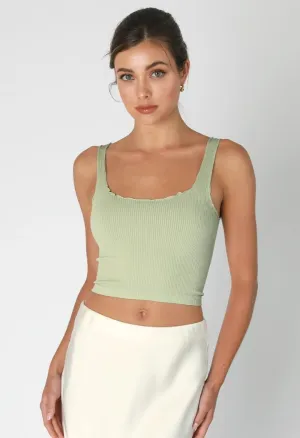 Courtney Crop Top-Sage