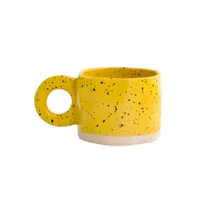 Creative Dotted Retro Coffee Mug 300ML (Yellow)
