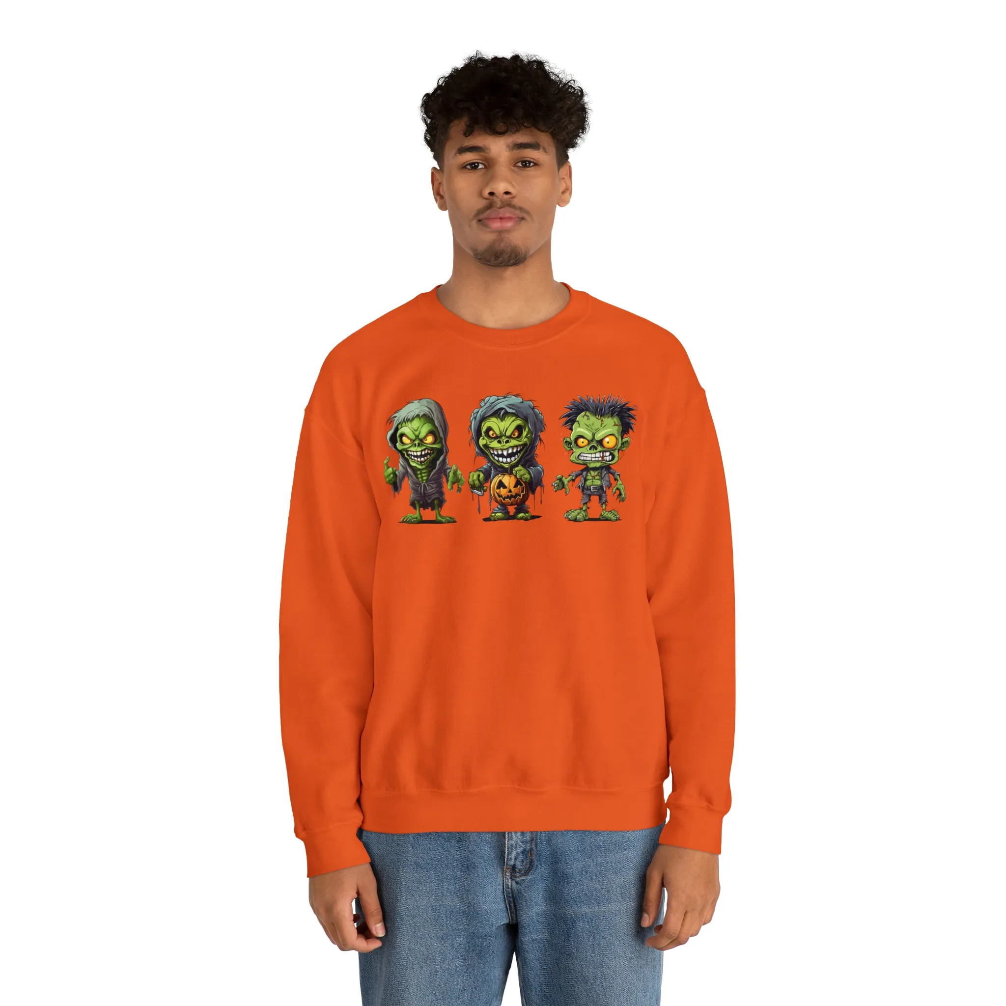 Creepy Green Ghouls Sweatshirt, Scary Halloween Sweatshirt, Funny Creepy Sweatshirt, Fall Season Shirt, Unisex Heavy Blend Shirt