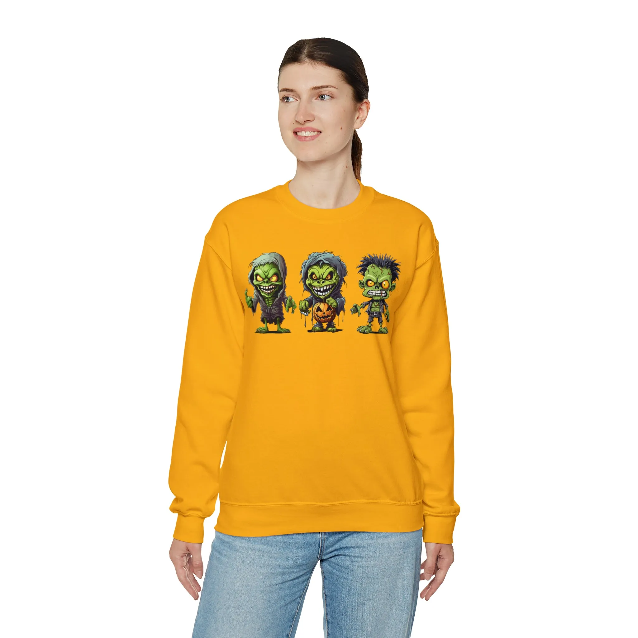 Creepy Green Ghouls Sweatshirt, Scary Halloween Sweatshirt, Funny Creepy Sweatshirt, Fall Season Shirt, Unisex Heavy Blend Shirt