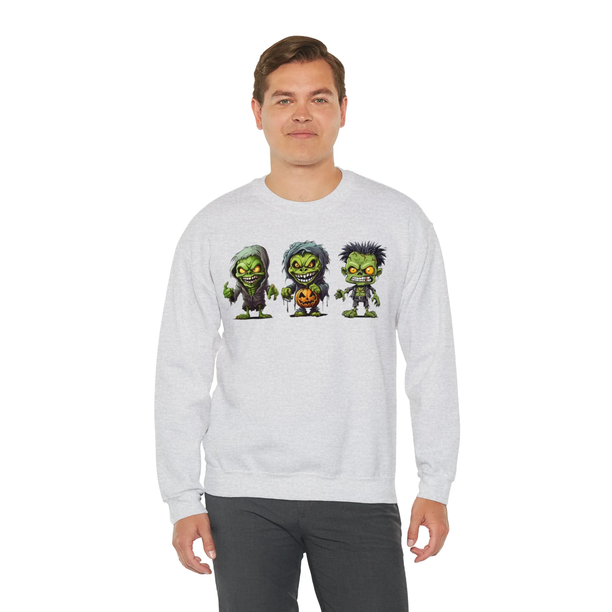 Creepy Green Ghouls Sweatshirt, Scary Halloween Sweatshirt, Funny Creepy Sweatshirt, Fall Season Shirt, Unisex Heavy Blend Shirt