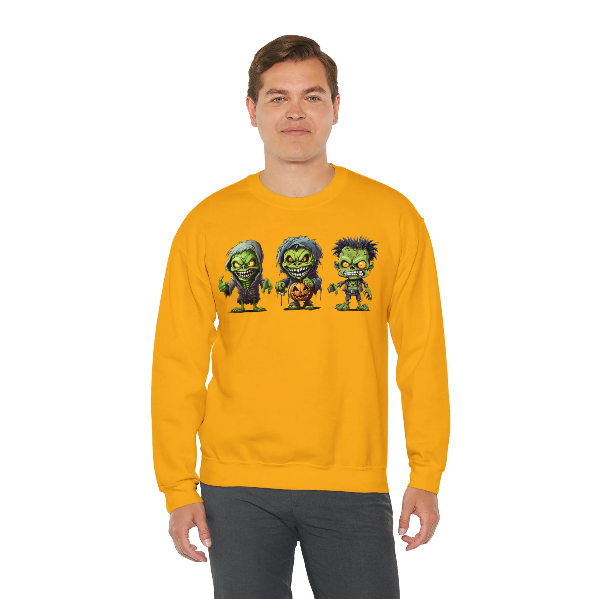 Creepy Green Ghouls Sweatshirt, Scary Halloween Sweatshirt, Funny Creepy Sweatshirt, Fall Season Shirt, Unisex Heavy Blend Shirt