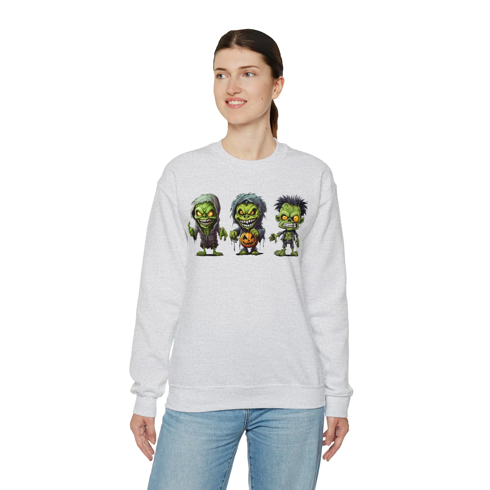 Creepy Green Ghouls Sweatshirt, Scary Halloween Sweatshirt, Funny Creepy Sweatshirt, Fall Season Shirt, Unisex Heavy Blend Shirt