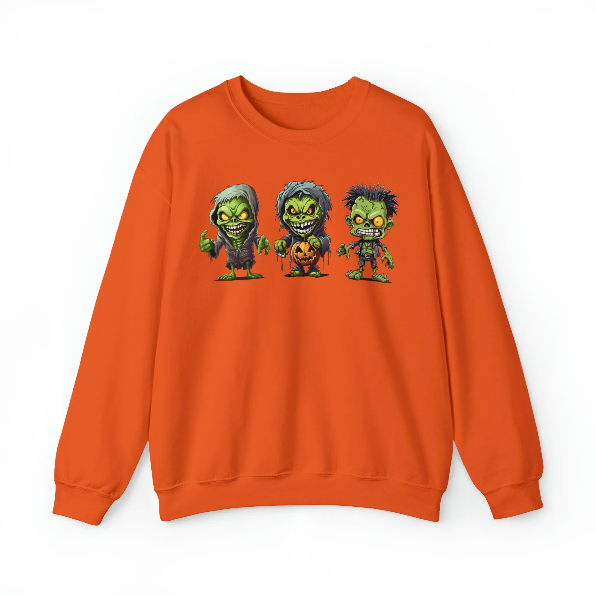 Creepy Green Ghouls Sweatshirt, Scary Halloween Sweatshirt, Funny Creepy Sweatshirt, Fall Season Shirt, Unisex Heavy Blend Shirt
