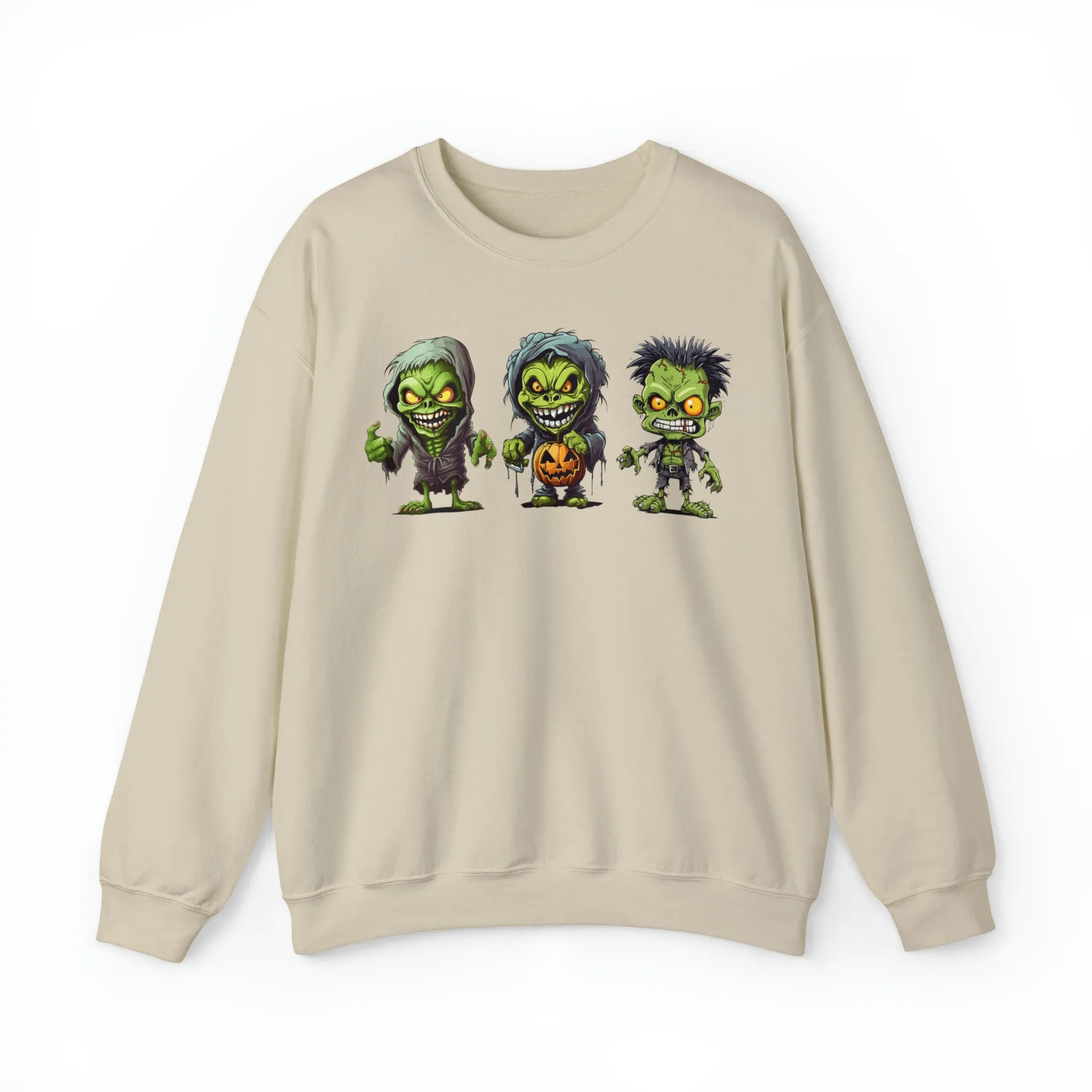 Creepy Green Ghouls Sweatshirt, Scary Halloween Sweatshirt, Funny Creepy Sweatshirt, Fall Season Shirt, Unisex Heavy Blend Shirt