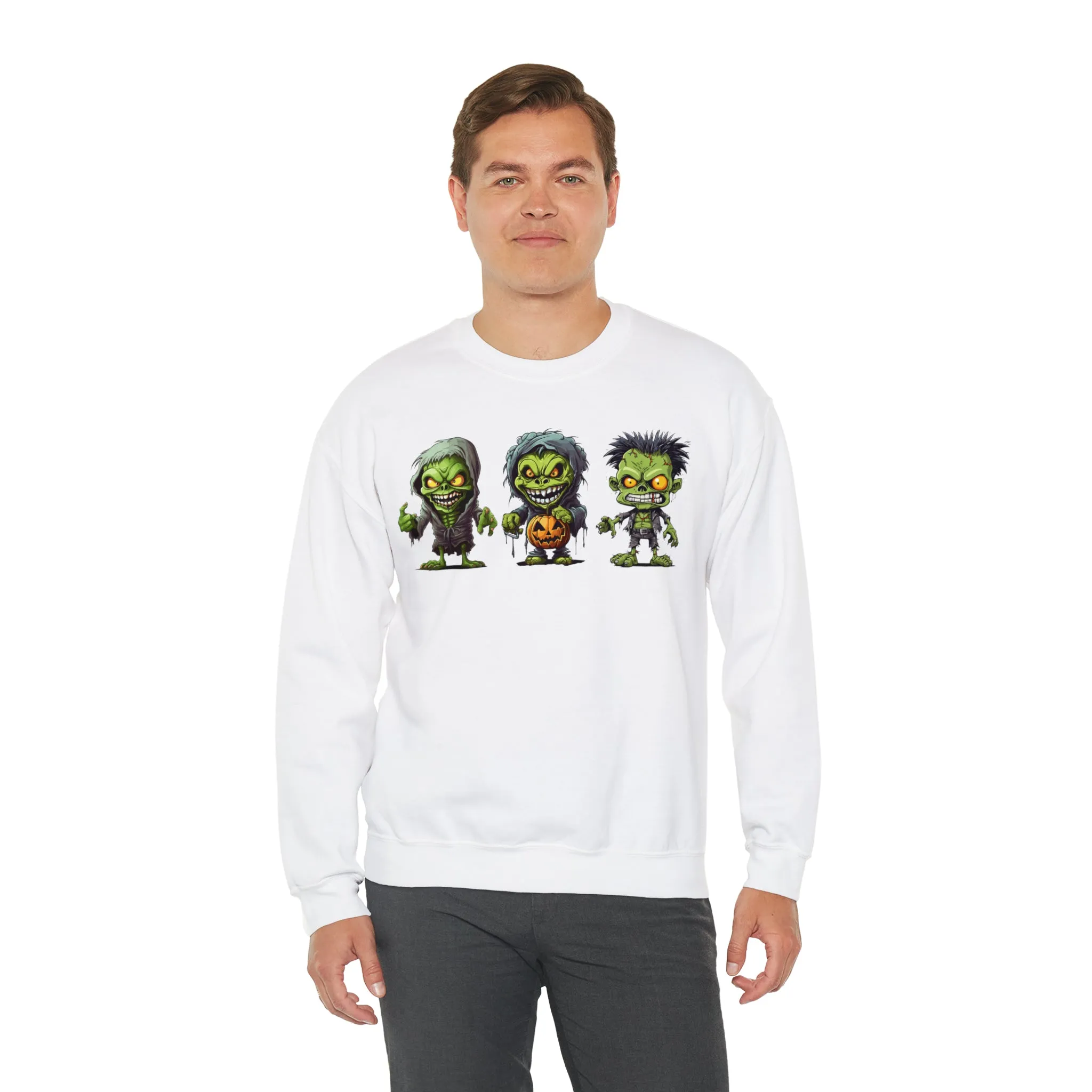 Creepy Green Ghouls Sweatshirt, Scary Halloween Sweatshirt, Funny Creepy Sweatshirt, Fall Season Shirt, Unisex Heavy Blend Shirt