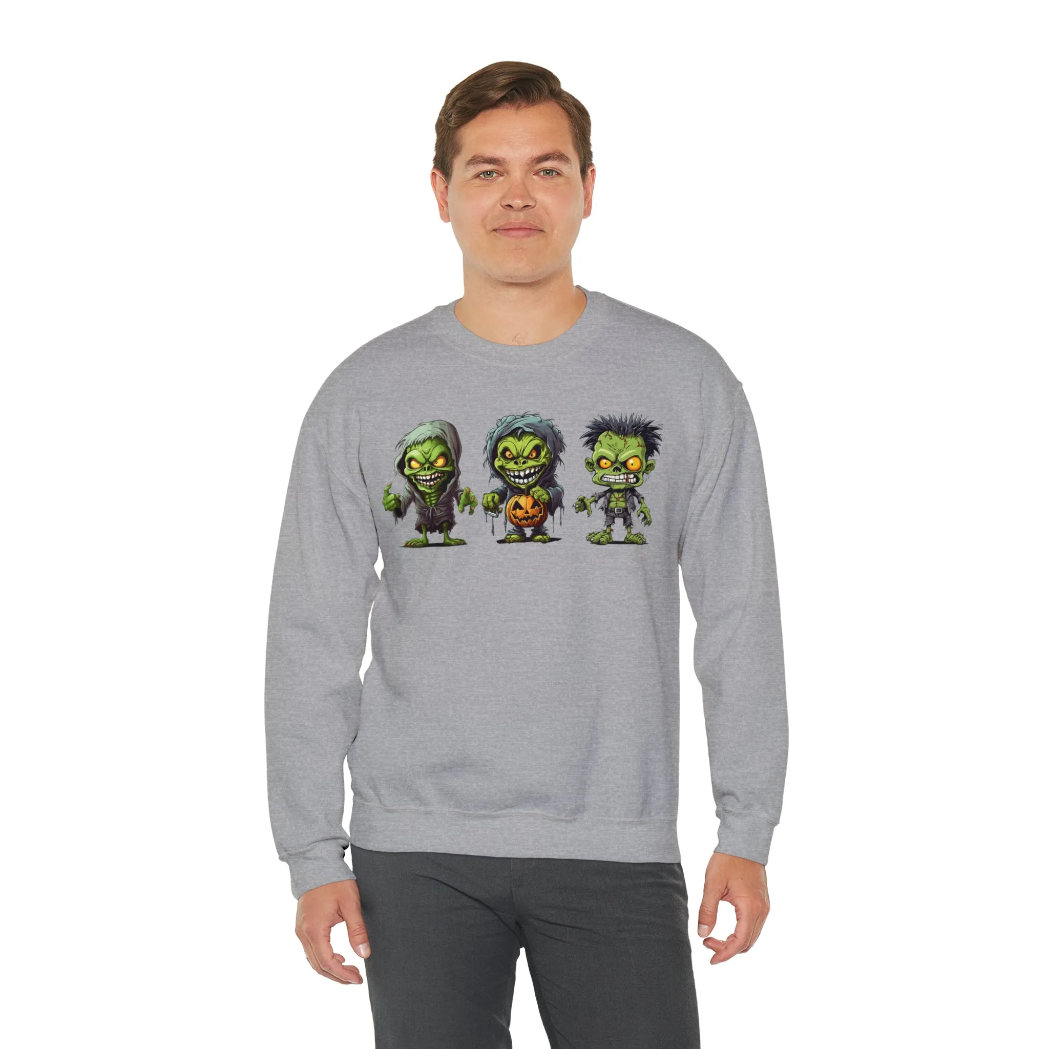 Creepy Green Ghouls Sweatshirt, Scary Halloween Sweatshirt, Funny Creepy Sweatshirt, Fall Season Shirt, Unisex Heavy Blend Shirt
