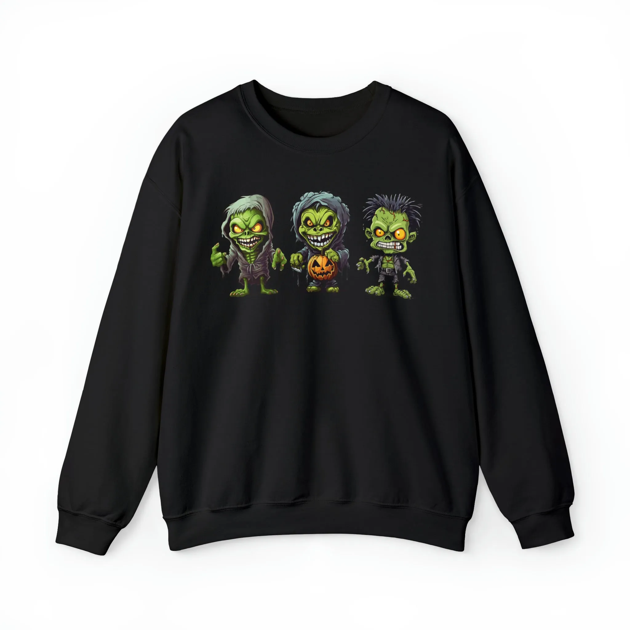 Creepy Green Ghouls Sweatshirt, Scary Halloween Sweatshirt, Funny Creepy Sweatshirt, Fall Season Shirt, Unisex Heavy Blend Shirt