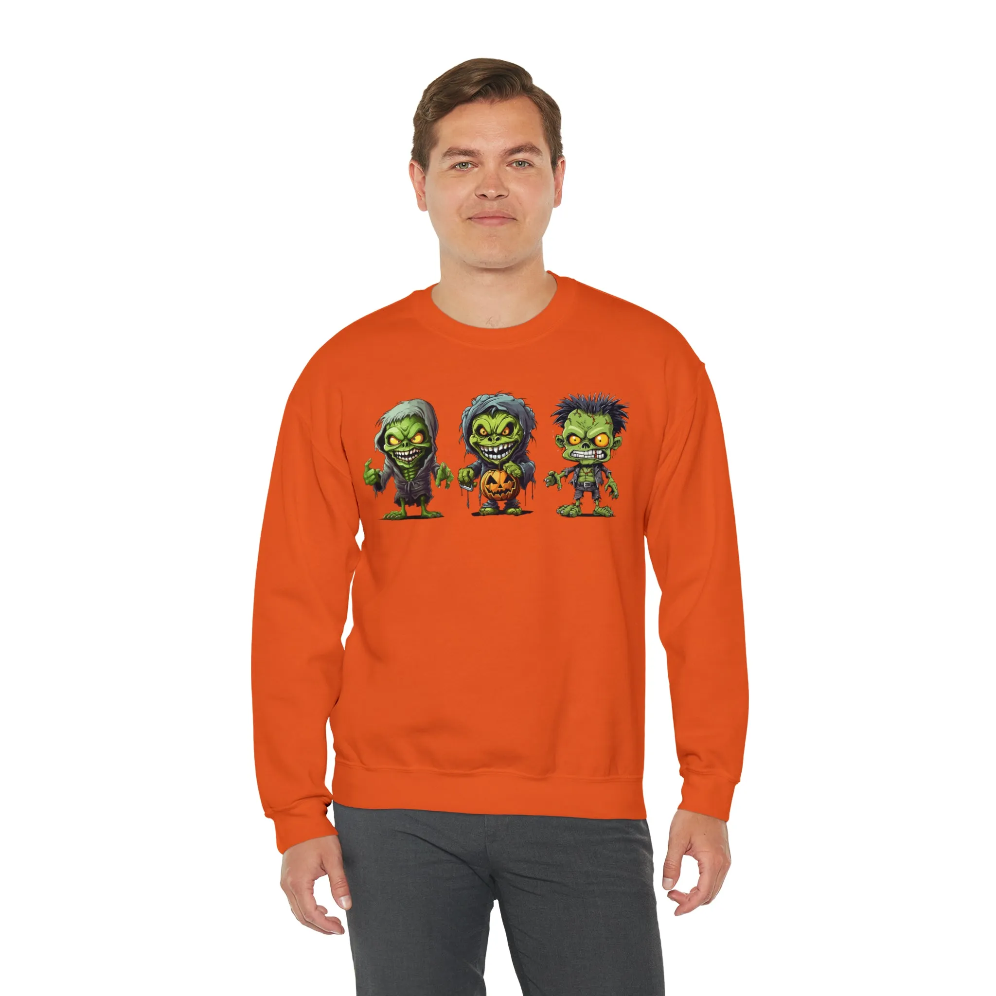 Creepy Green Ghouls Sweatshirt, Scary Halloween Sweatshirt, Funny Creepy Sweatshirt, Fall Season Shirt, Unisex Heavy Blend Shirt