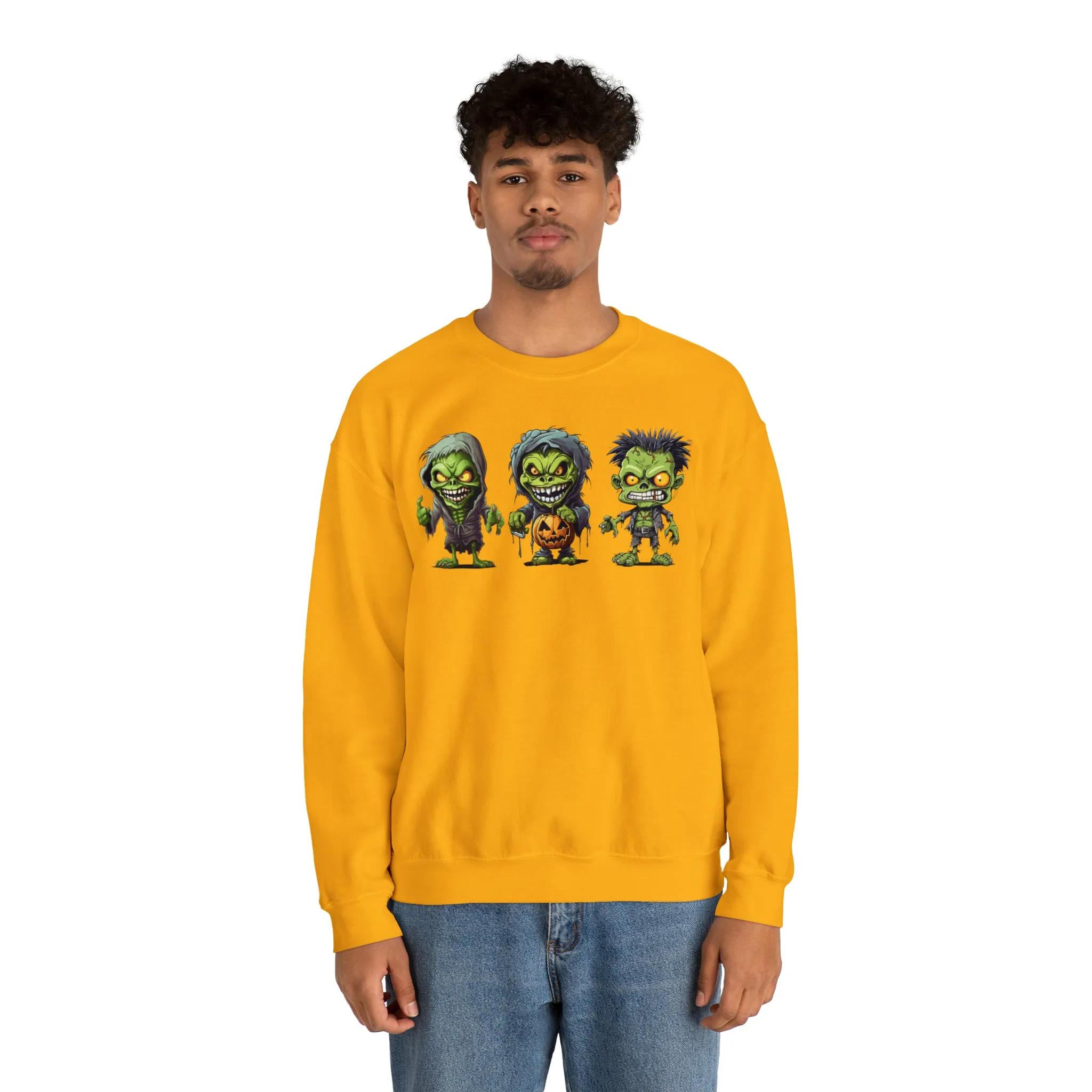 Creepy Green Ghouls Sweatshirt, Scary Halloween Sweatshirt, Funny Creepy Sweatshirt, Fall Season Shirt, Unisex Heavy Blend Shirt