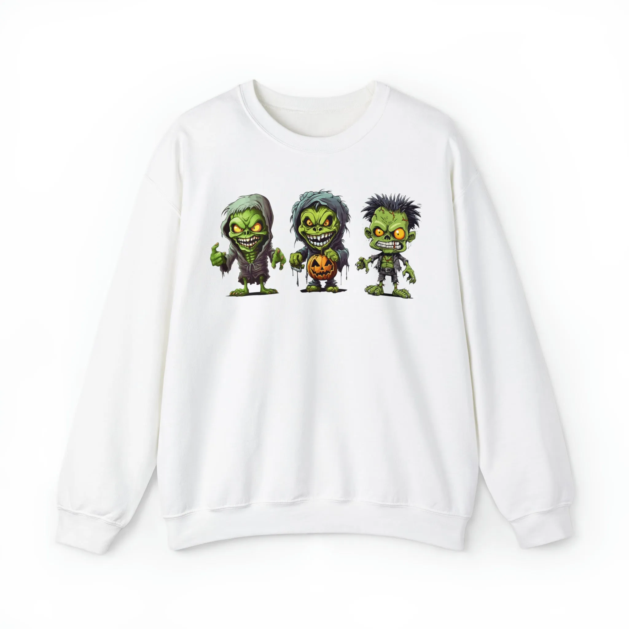 Creepy Green Ghouls Sweatshirt, Scary Halloween Sweatshirt, Funny Creepy Sweatshirt, Fall Season Shirt, Unisex Heavy Blend Shirt