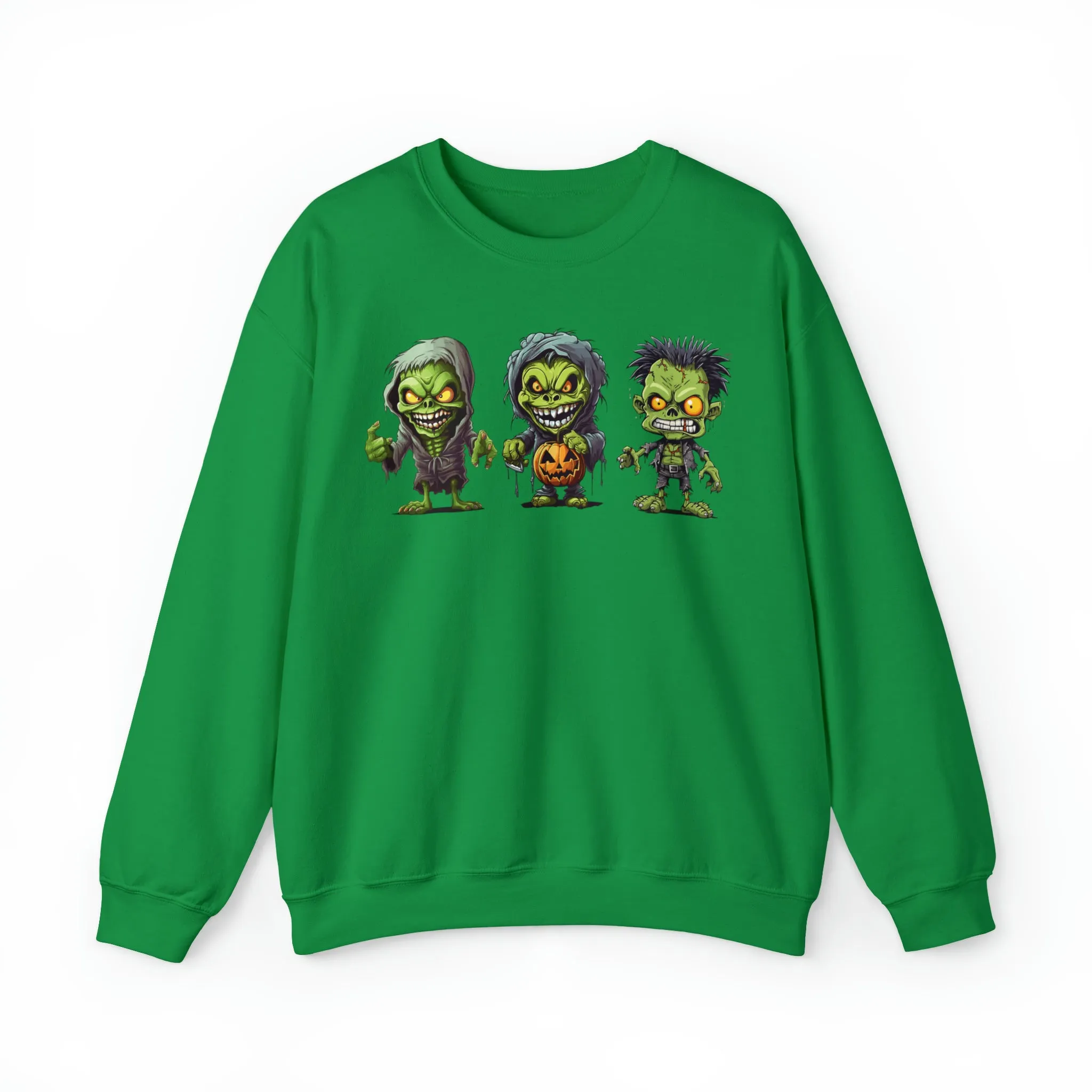 Creepy Green Ghouls Sweatshirt, Scary Halloween Sweatshirt, Funny Creepy Sweatshirt, Fall Season Shirt, Unisex Heavy Blend Shirt