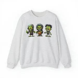 Creepy Green Ghouls Sweatshirt, Scary Halloween Sweatshirt, Funny Creepy Sweatshirt, Fall Season Shirt, Unisex Heavy Blend Shirt