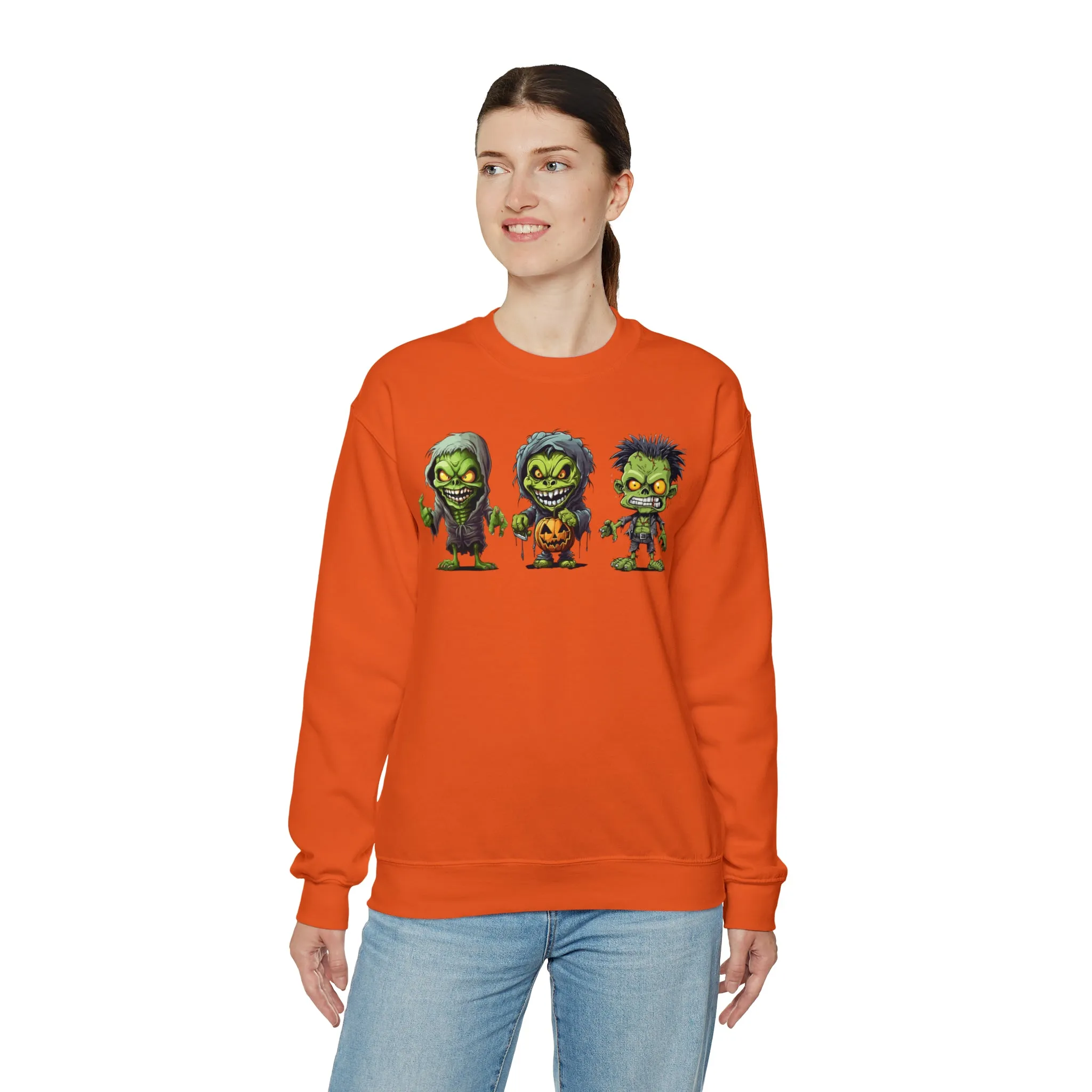 Creepy Green Ghouls Sweatshirt, Scary Halloween Sweatshirt, Funny Creepy Sweatshirt, Fall Season Shirt, Unisex Heavy Blend Shirt