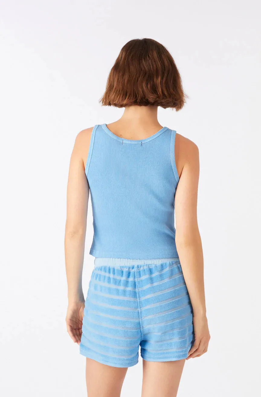 Crop Rib Top - Tranquil
