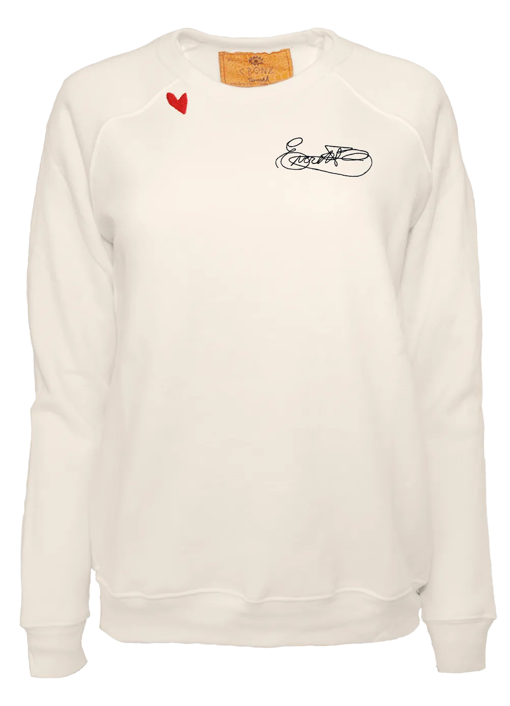 Custom Signed With Love on Cream Pullover