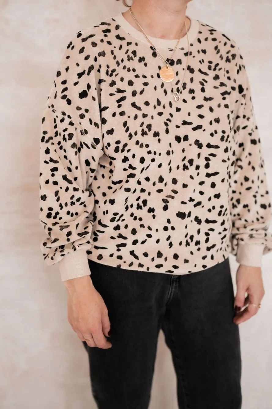 DALMATIAN TERRY TOWEL WOMENS SWEATSHIRT