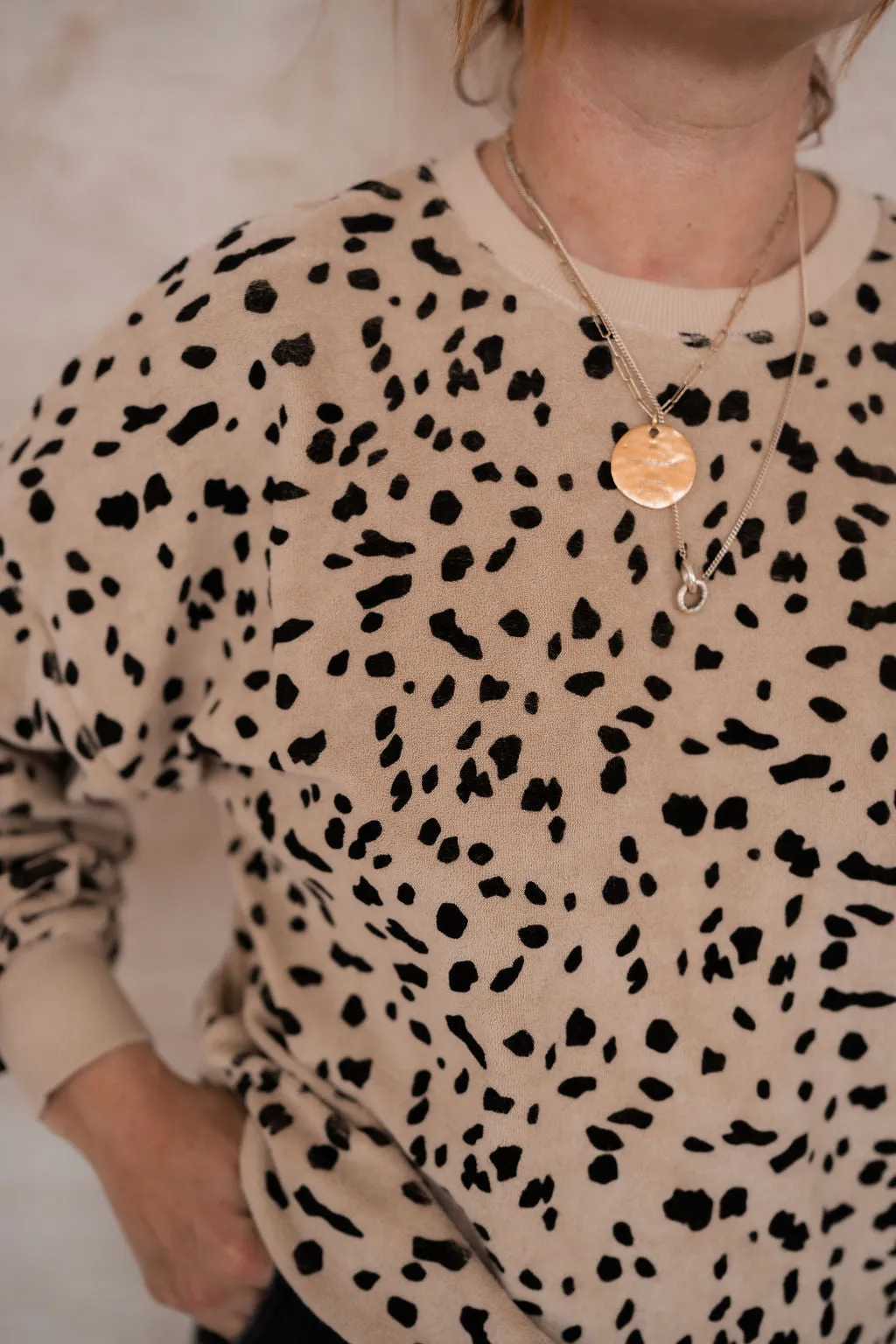 DALMATIAN TERRY TOWEL WOMENS SWEATSHIRT