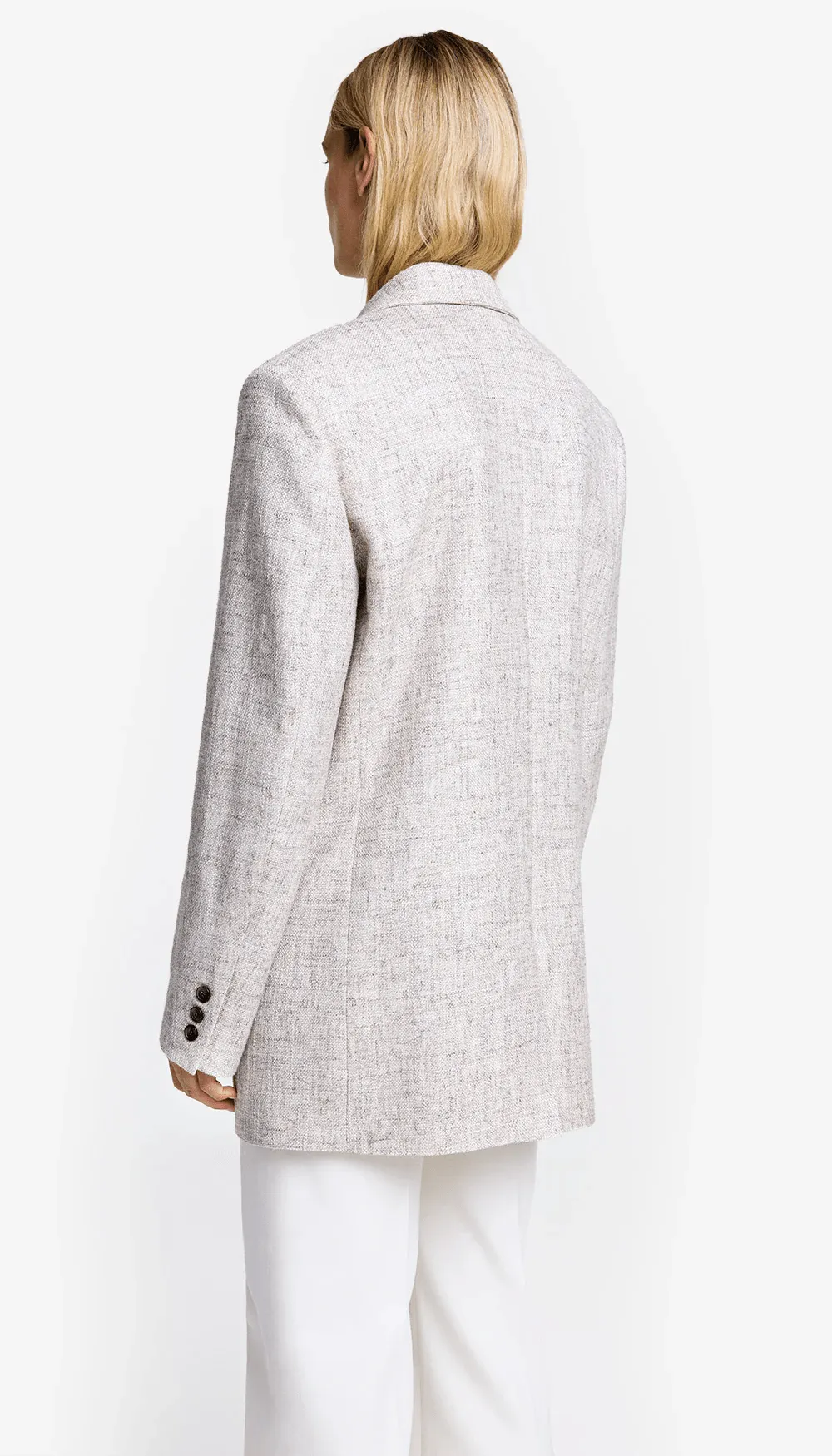 DB Peaked Lapel Blazer in Linen Tweed
