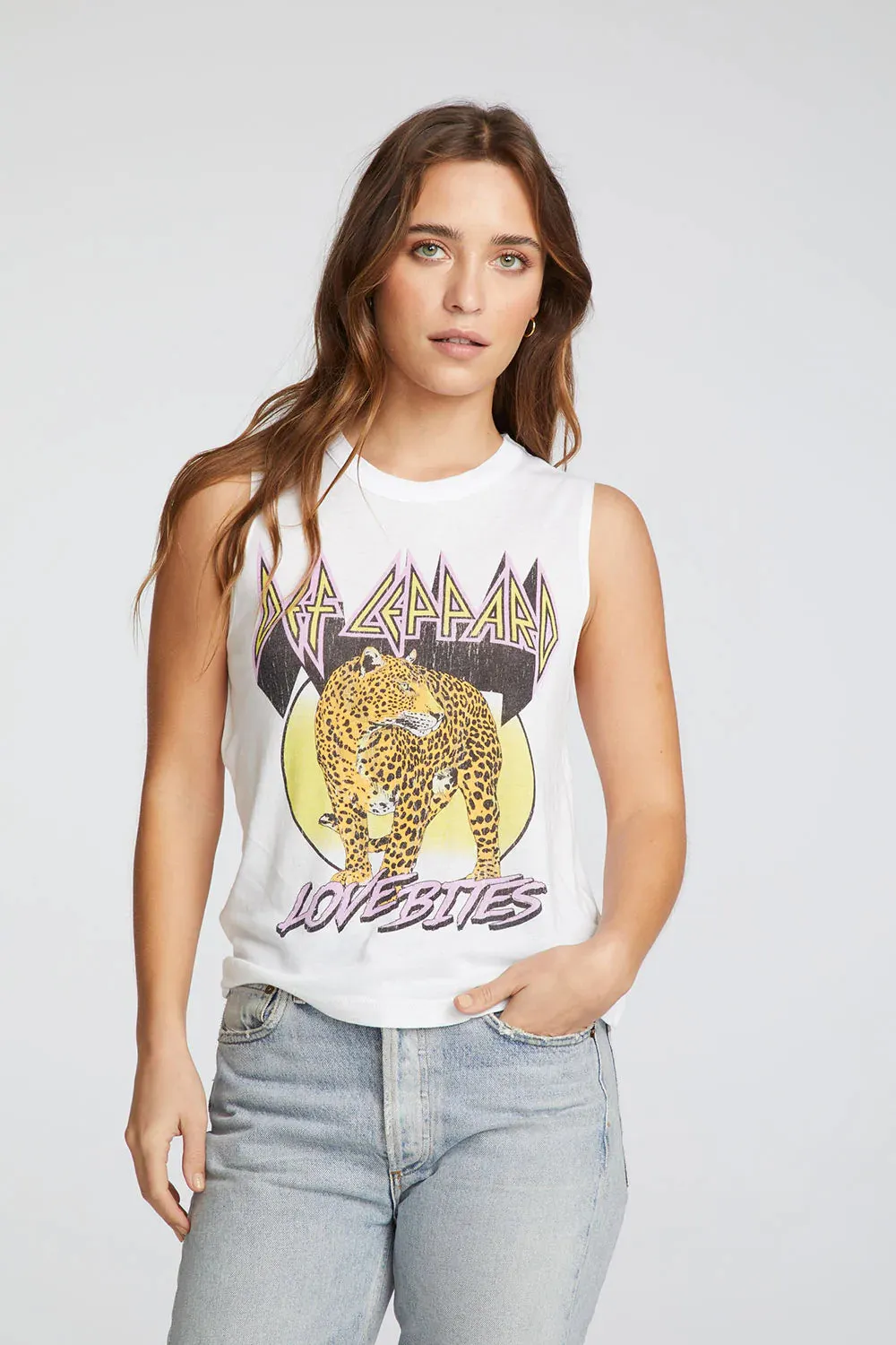 Def Leppard Love Bites Muscle Crop Tee - White