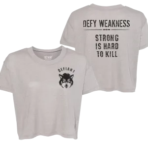 DEFY WEAKNESS - CROP BABY TEE - RELAXED FIT - ALMOST GONE!