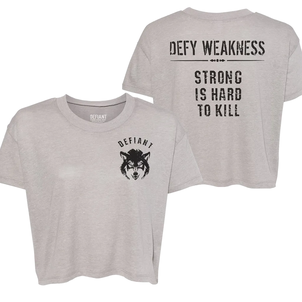 DEFY WEAKNESS - CROP BABY TEE - RELAXED FIT - ALMOST GONE!