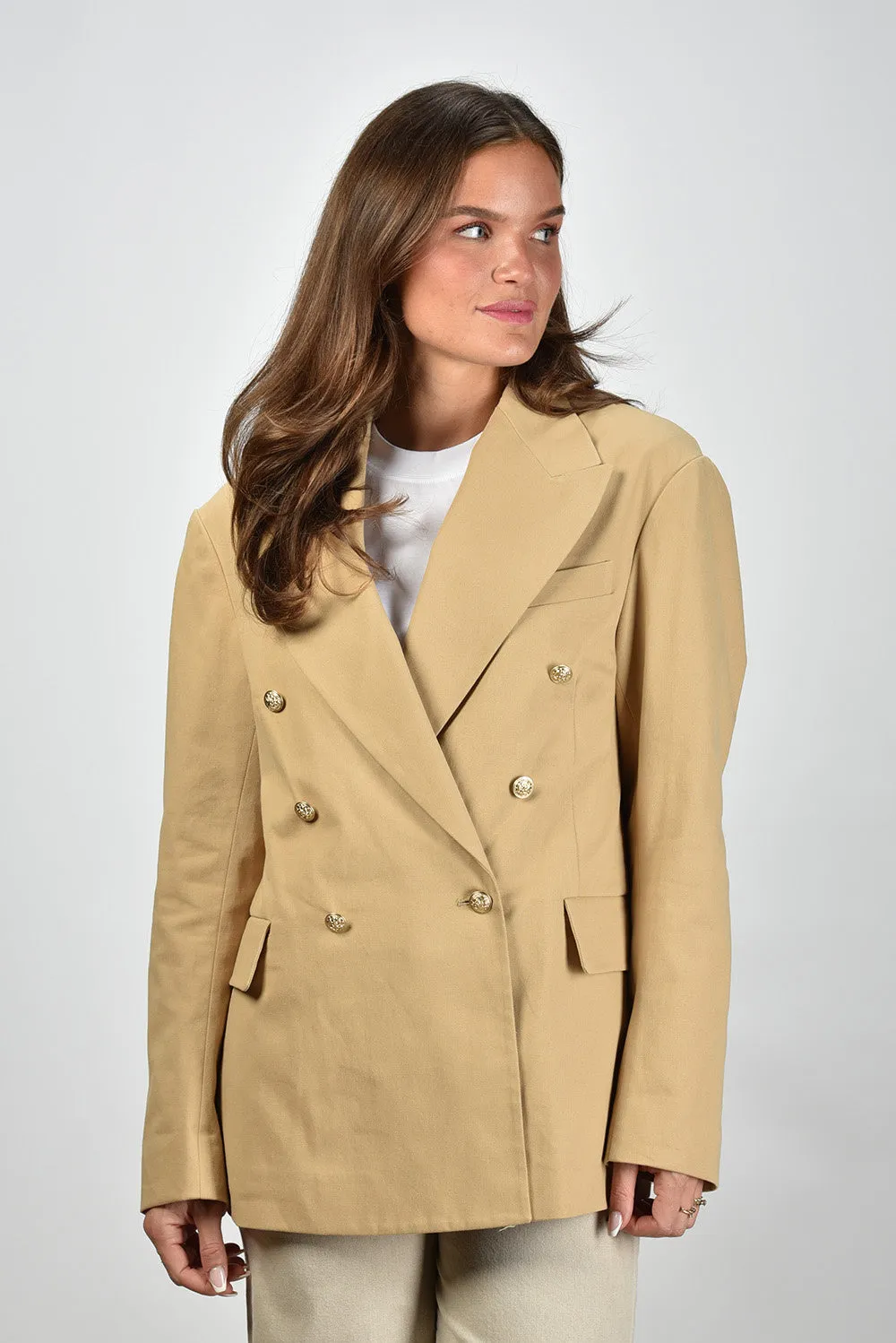 Denimist blazer Deconstructed DB Peak Lapel DSW0057-929 light khaki