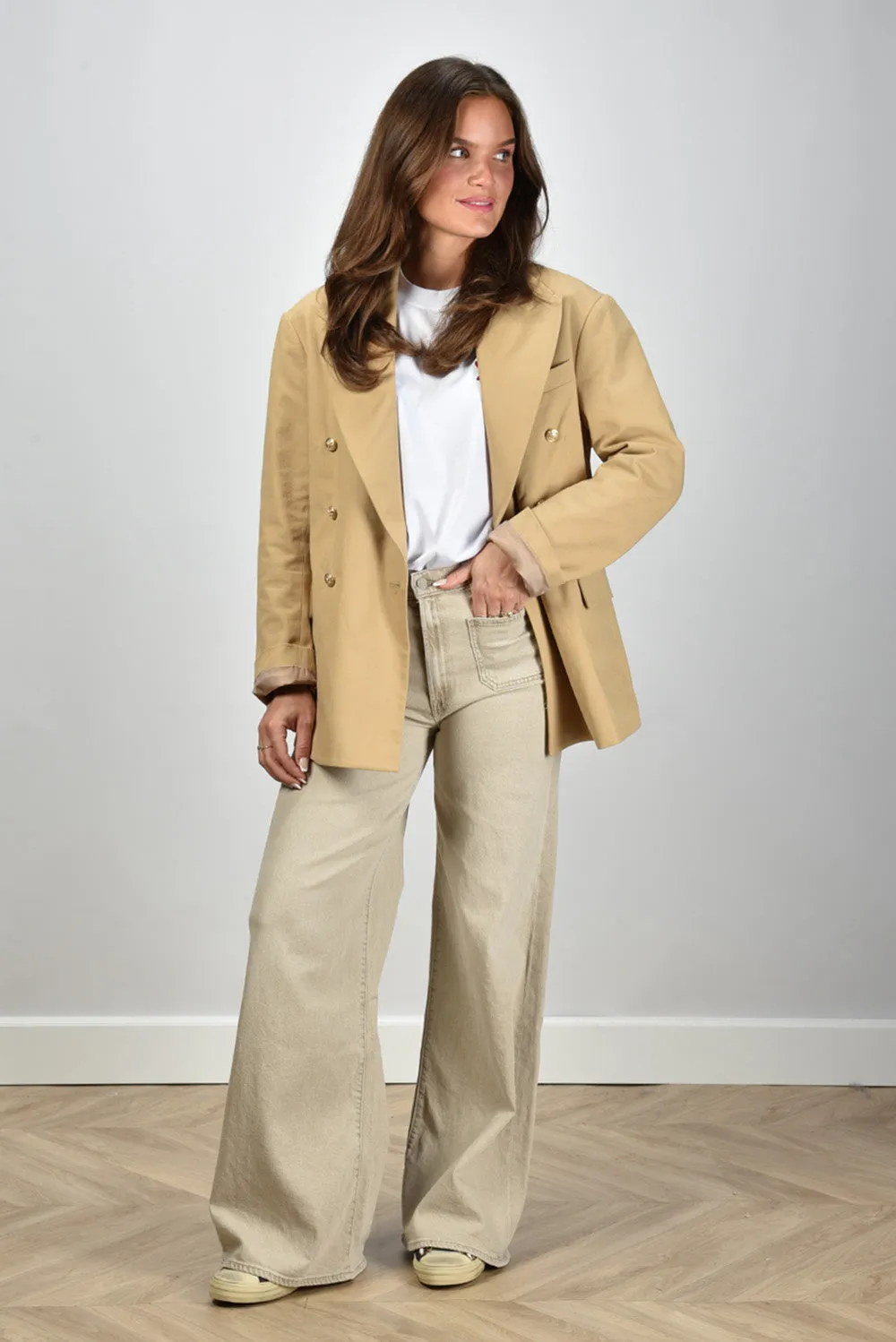 Denimist blazer Deconstructed DB Peak Lapel DSW0057-929 light khaki