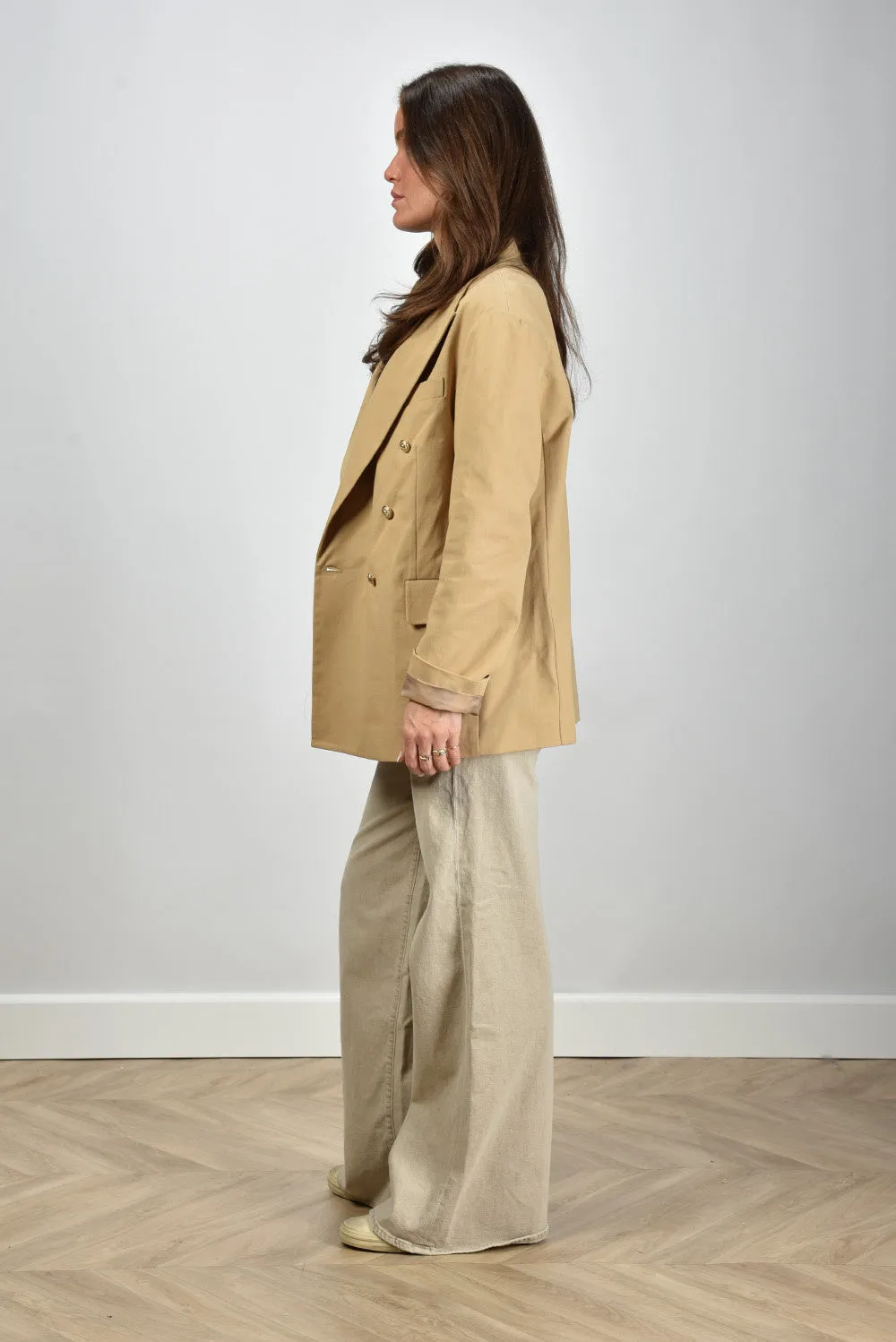 Denimist blazer Deconstructed DB Peak Lapel DSW0057-929 light khaki
