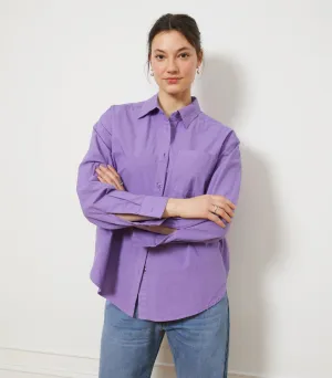 Diana Relaxed Button Up Shirt - Purple | Loup NYC