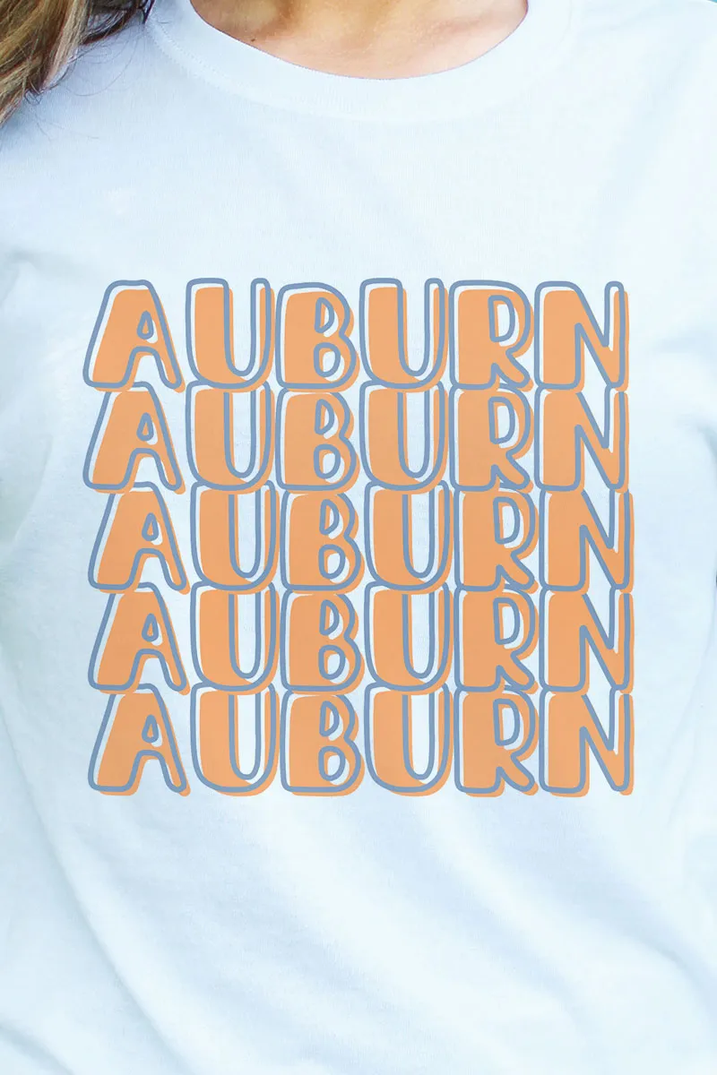 Distressed Stacked Auburn Dri-Power 50/50 Tee