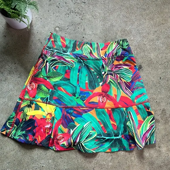 Dona Jo Tropical Bright Athletic Skort
