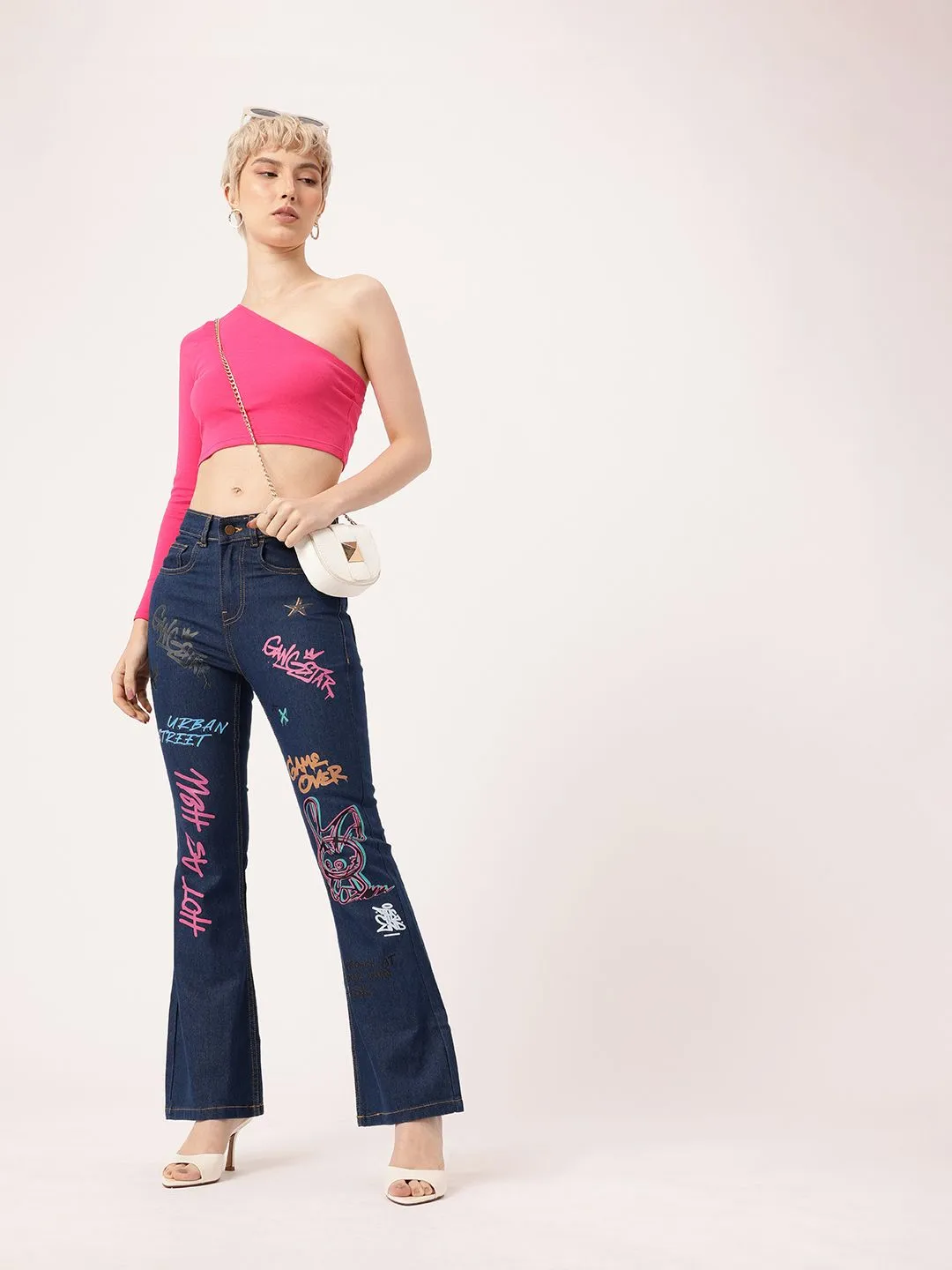 DressBerry Midriff Magic One-Shoulder Crop Top