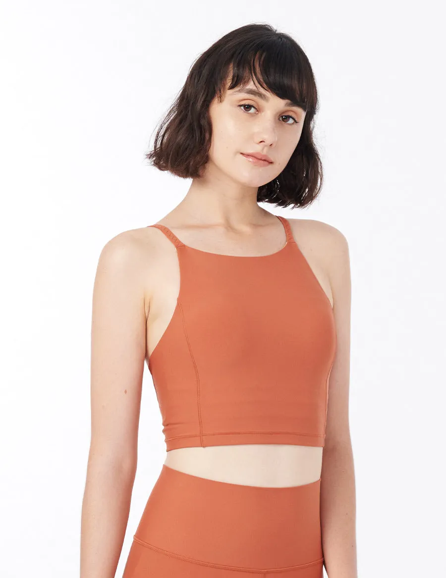 easyoga LESPIRO High Neck Cropped Tank - O07 Tile Orange