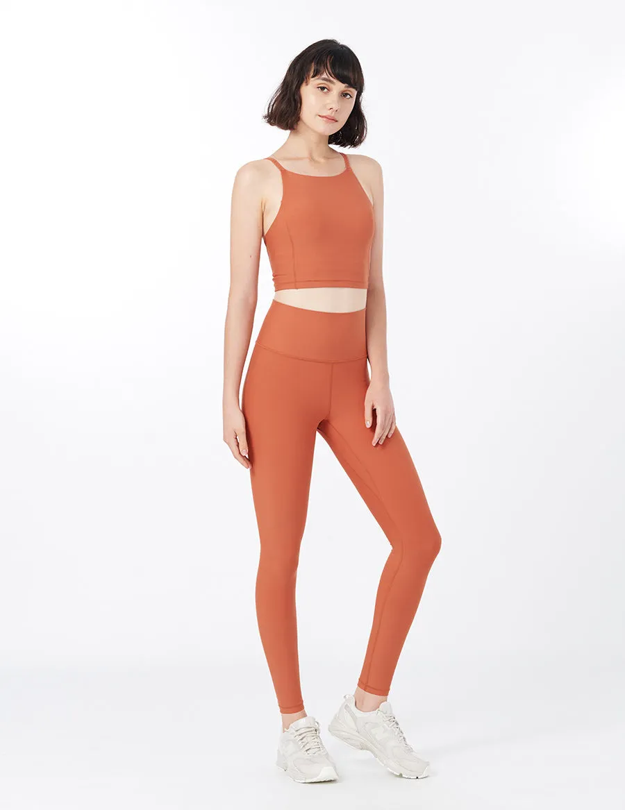 easyoga LESPIRO High Neck Cropped Tank - O07 Tile Orange