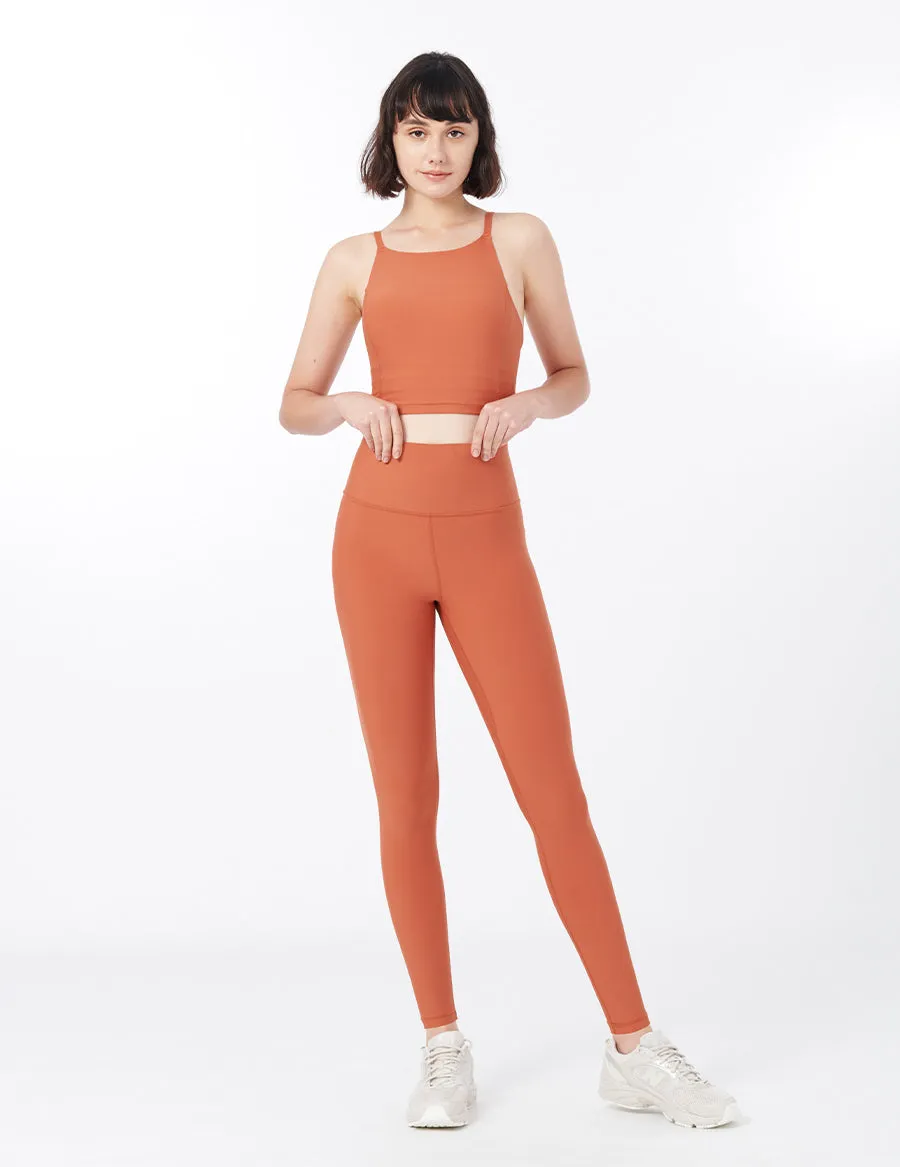 easyoga LESPIRO High Neck Cropped Tank - O07 Tile Orange