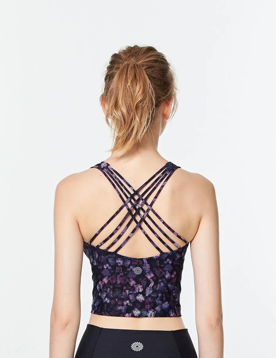 easyoga LESPIRO Interwoven Crop Tank - FE6 Graffiti Purple