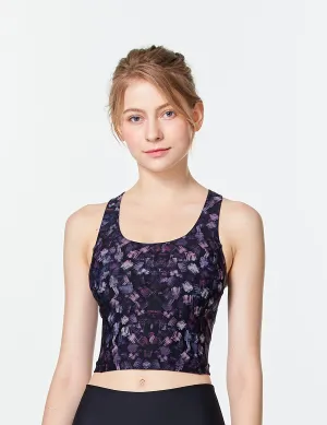 easyoga LESPIRO Interwoven Crop Tank - FE6 Graffiti Purple