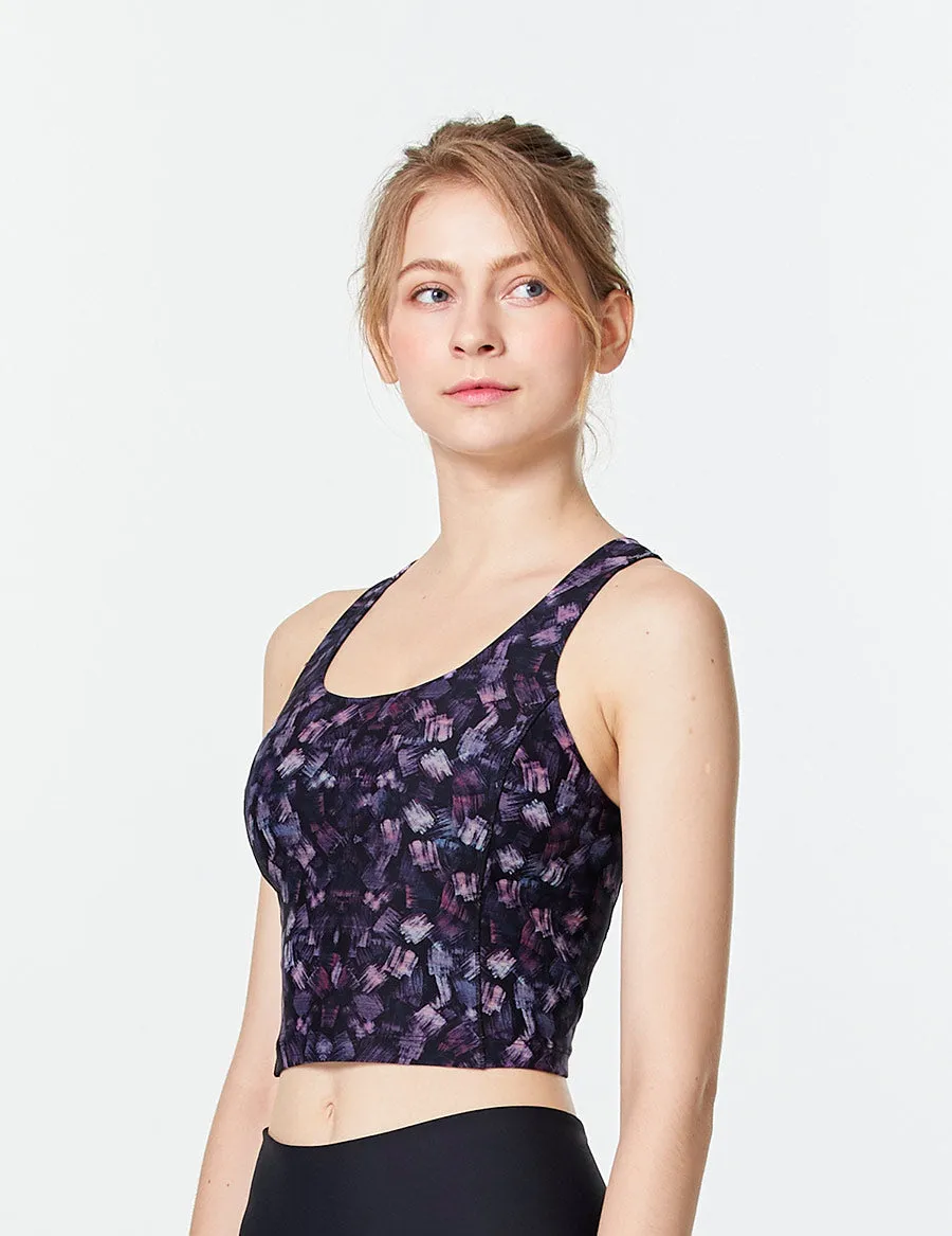 easyoga LESPIRO Interwoven Crop Tank - FE6 Graffiti Purple