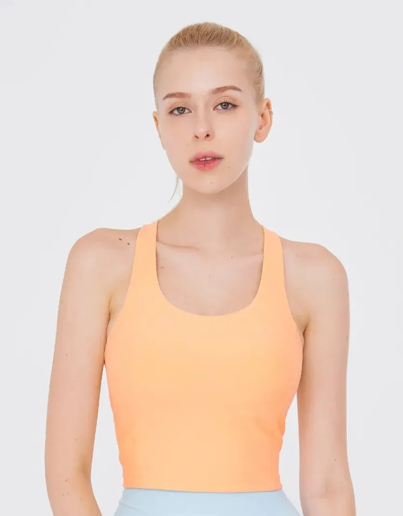 easyoga LESPIRO Interwoven Crop Tank - O12 Grapefruit Orange