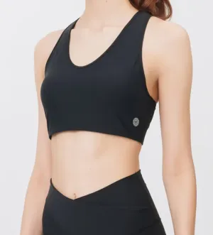 easyoga Lespiro U Neck Rib Bra - Black