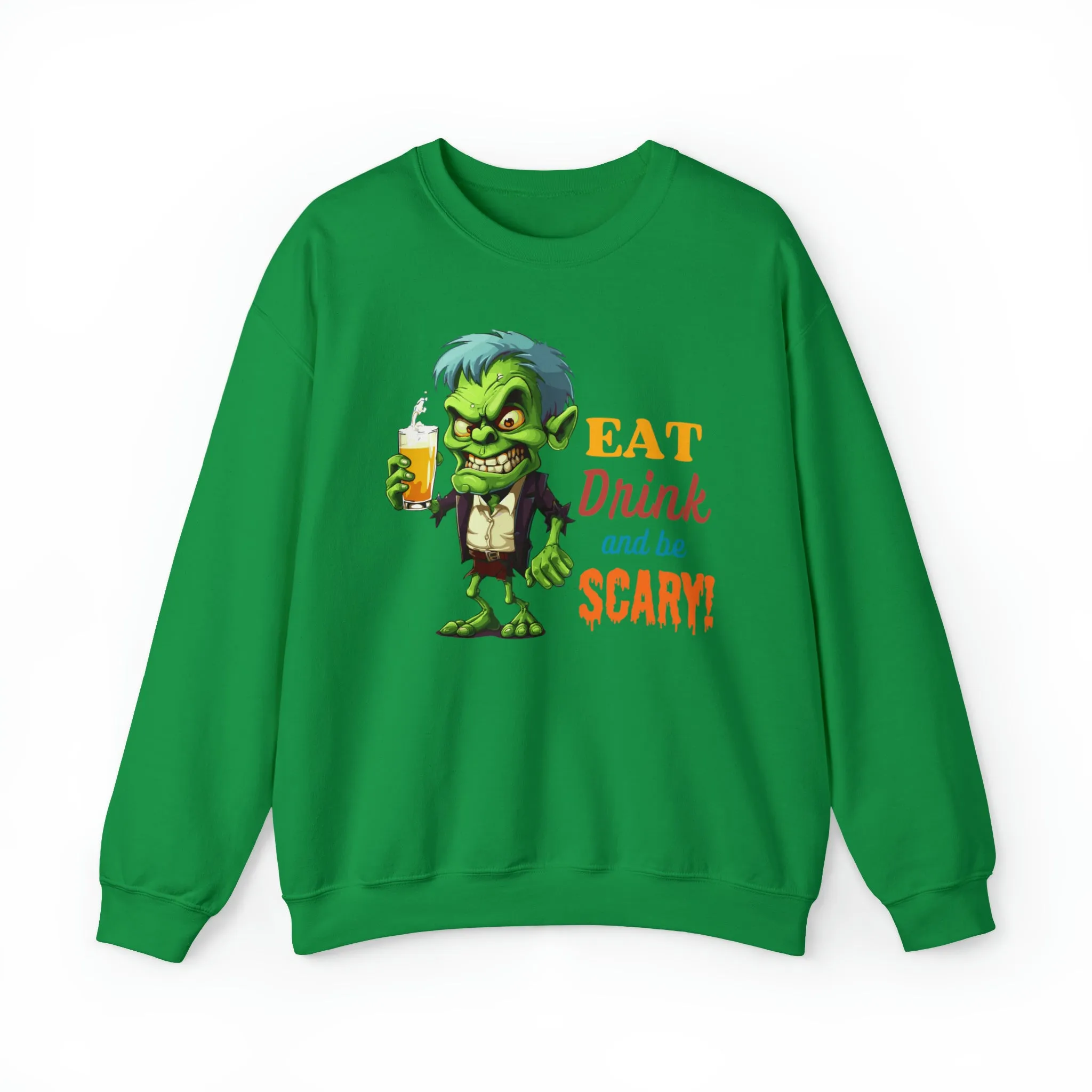 Eat Drink and Be Scary Sweatshirt, Spooky Halloween Sweatshirt, Funny Ghoul Sweatshirt, Fall Season Shirt, Unisex Heavy Blend Shirt