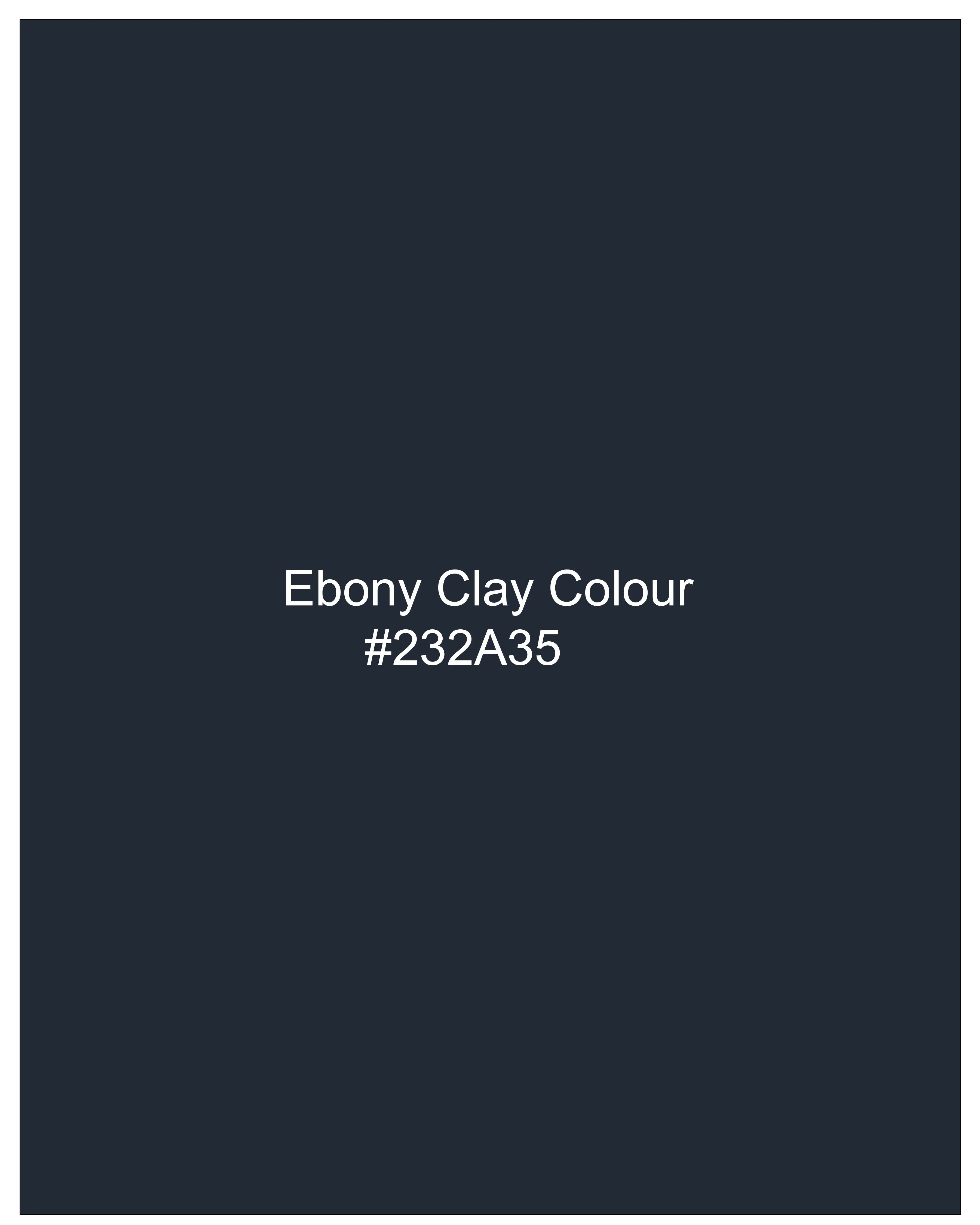 Ebony Clay Blue Windowpane Cross Buttoned Bandhgaala Blazer