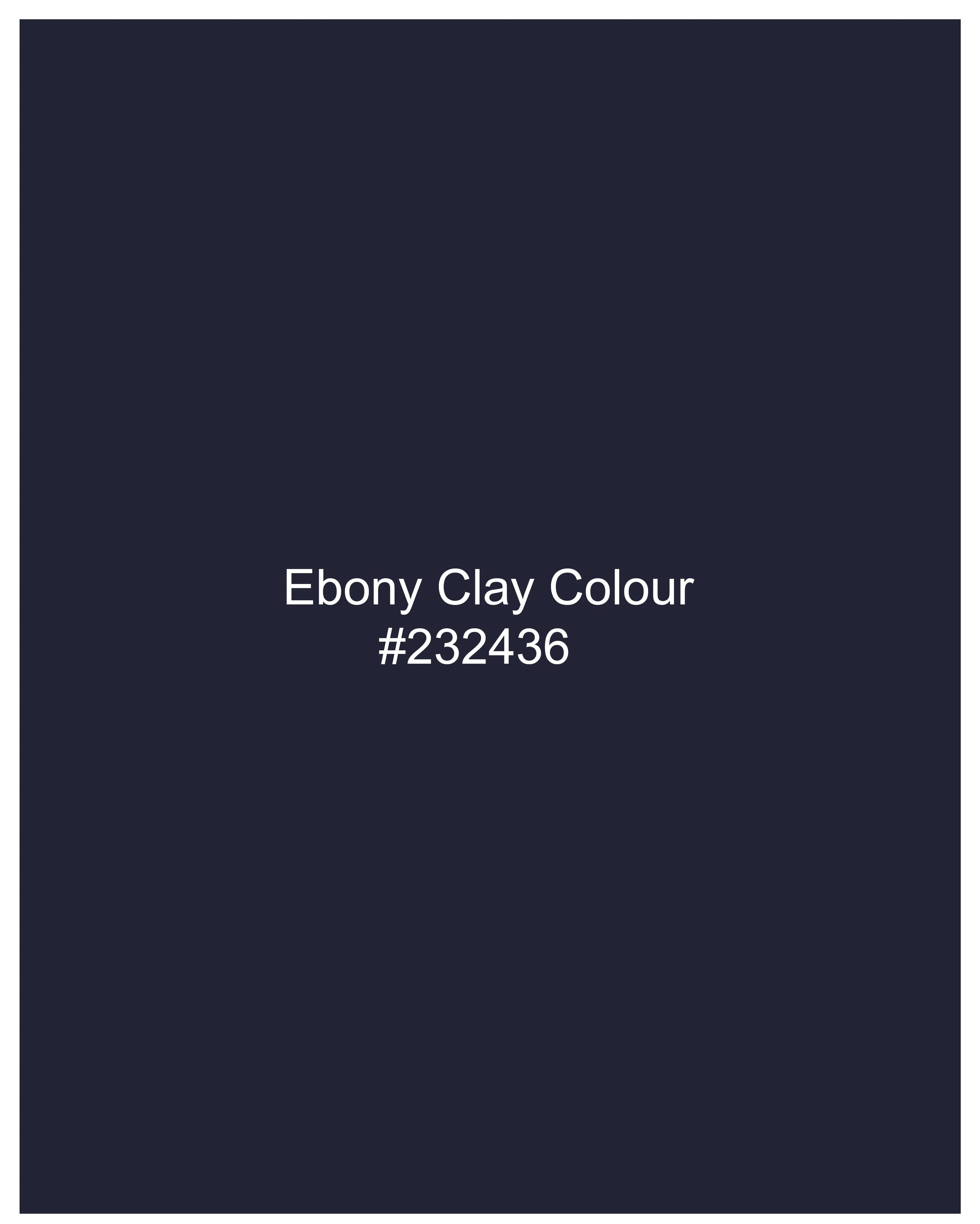 Ebony Clay Navy Blue Subtle Windowpane Single Breasted Blazer