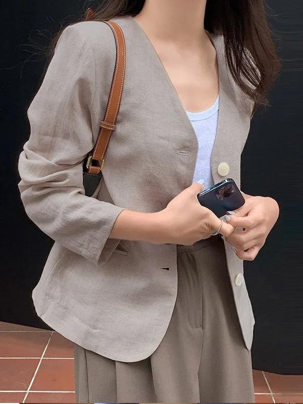 Elegant Coat Sexy V Neck Work Wear Blazers